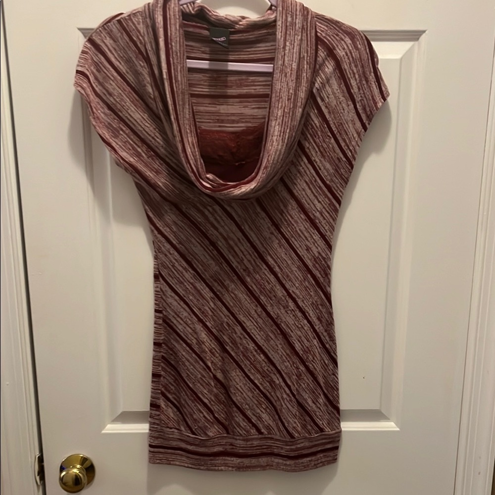 Women's Striped Cowl Neck Sweater
